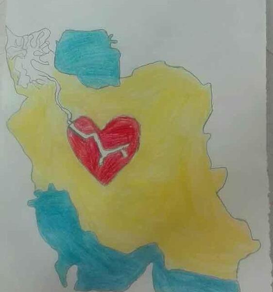 عکس نقاشی ساده از زلزله