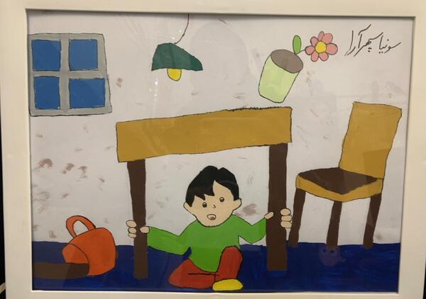 عکس نقاشی ساده از زلزله