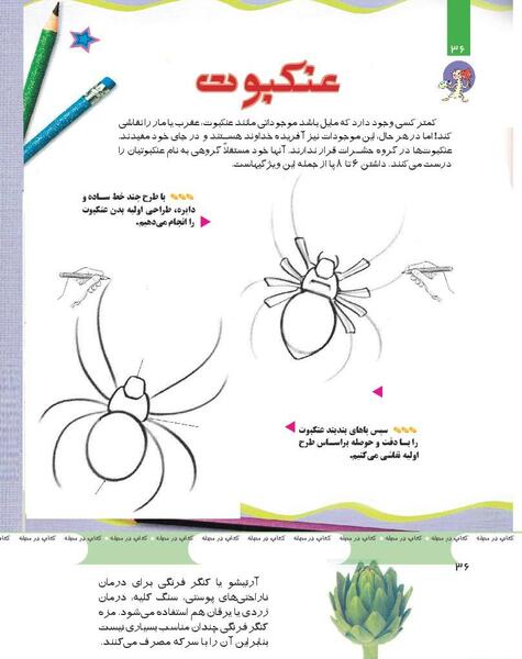 عکس نقاشی ساده عنکبوت برای کودکان
