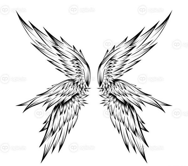 عکس نقاشی ساده بال فرشته