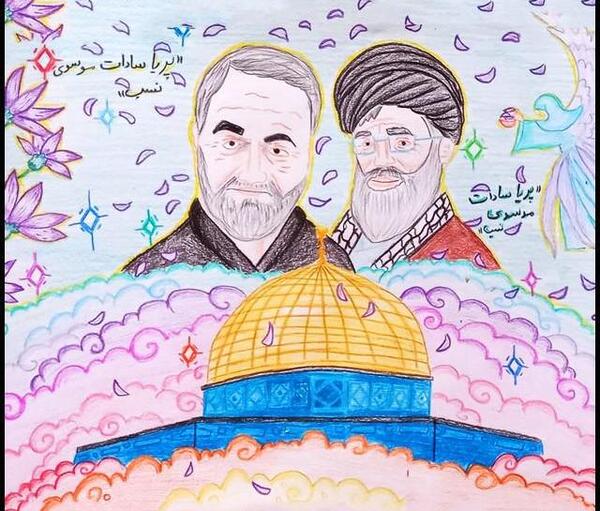 عکس نقاشی ساده ی قاسم سلیمانی