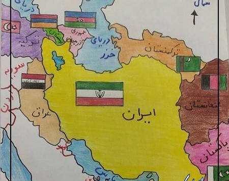عکس نقاشی ساده از نقشه ایران