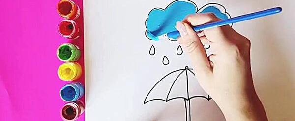 عکس نقاشی ساده از نماز باران