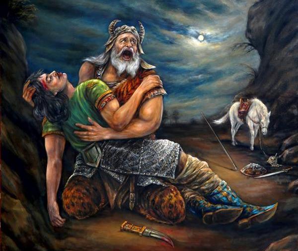 عکس نقاشی ساده از هفت خان رستم