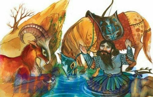 عکس نقاشی ساده ی هفت خان رستم
