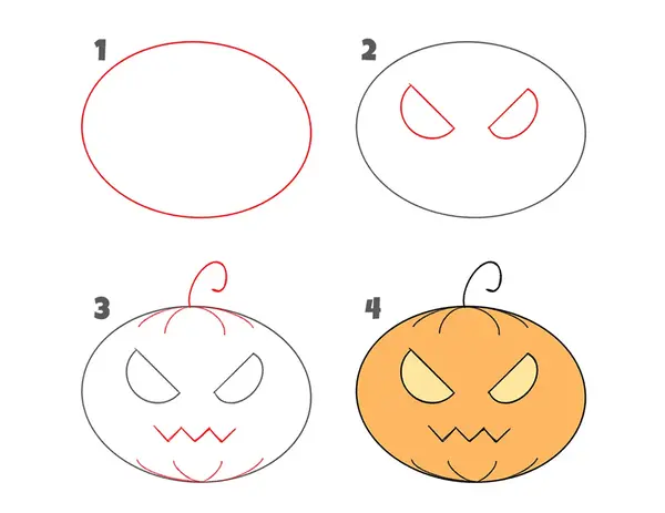 عکس نقاشی ساده کدو هالووین