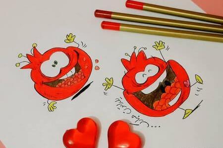 عکس نقاشی ساده یلدا برای کودکان