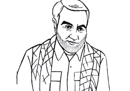 عکس نقاشی ساده درباره ی سردار سلیمانی