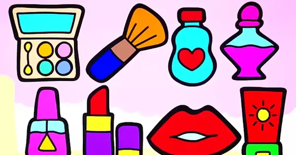 عکس نقاشی دخترانه آرایشی ساده