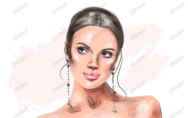 عکس نقاشی دخترانه آرایشی زیبا