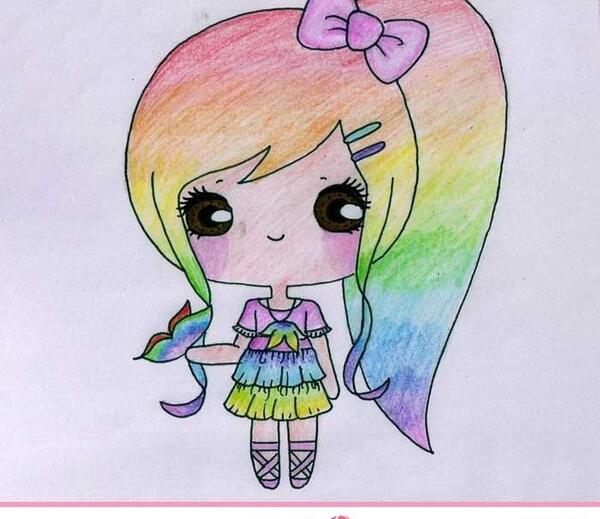 عکس نقاشی دخترانه زیبا و آسان رنگی بچه گانه