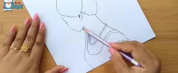 عکس نقاشی دخترانه با مداد سیاه سخت