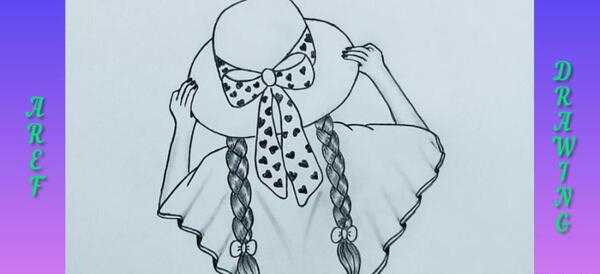 عکس طراحی نقاشی دخترانه با مداد سیاه