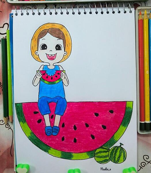 عکس نقاشی دخترانه برای مدرسه کلاس پنجم