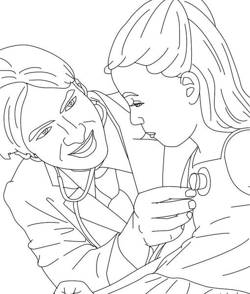 عکس نقاشی دکتر دخترانه ساده