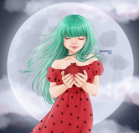 عکس نقاشی دخترانه شب یلدا فانتزی