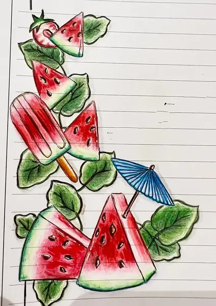 عکس نقاشی دخترانه واسه شب یلدا