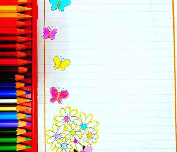 عکس نقاشی دخترانه گوشی دفتر