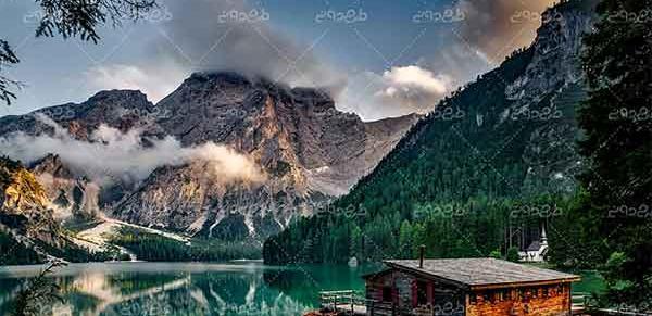 عکس طبیعت و کلبه