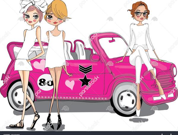 عکس نقاشی ماشین دخترانه زیبا