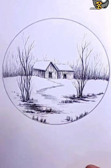 عکس نقاشی کلبه ساده