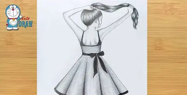 عکس نقاشی طراحی دخترانه با ماسک