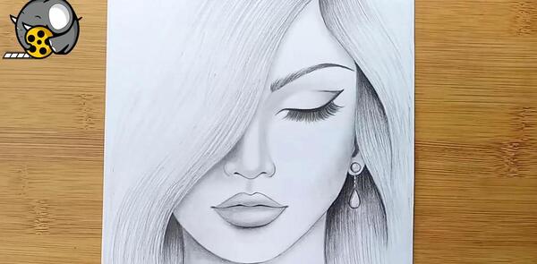 عکس نقاشی طراحی دخترانه با ماسک