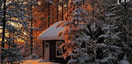 عکس کلبه ی زمستانی