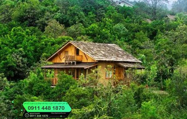دانلود عکس کلبه چوبی وسط جنگل