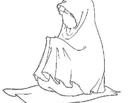 عکس نقاشی دخترانه در حال نماز خواندن