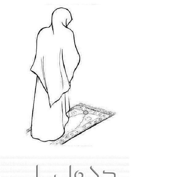 عکس نقاشی نماز خواندن دخترانه ساده