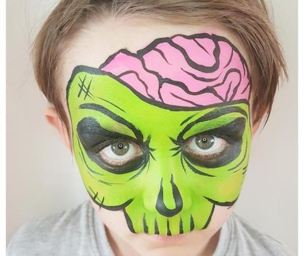عکس نقاشی هالووین دخترانه روی صورت