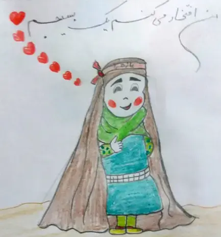 عکس بهترین نقاشی هفته بسیج دخترانه