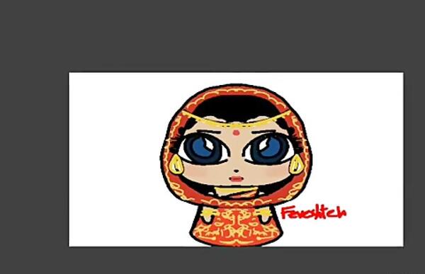 عکس نقاشی دخترانه هندی ساده