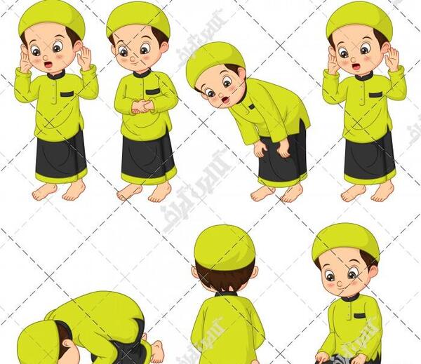 عکس نقاشی مراحل نماز خواندن دخترانه