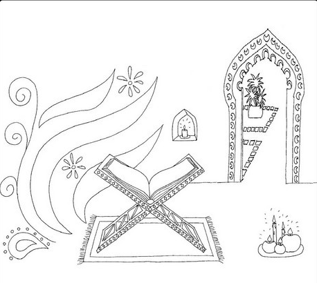 عکس نقاشی درمورد نماز خواندن دخترانه