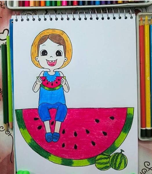 عکس نقاشی زیبای دخترانه شب یلدا