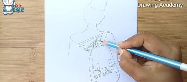 عکس نقاشی دخترانه کیف مدرسه