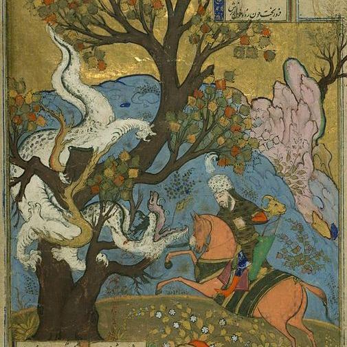 عکس نقاشی هفت خان رستم ساده و کودکانه