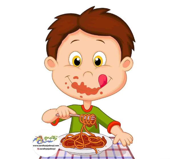 عکس نقاشی آداب غذا خوردن ساده