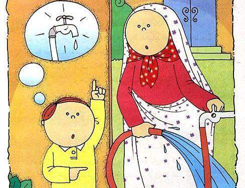 عکس نقاشی ساده درباره صرفه جویی آب