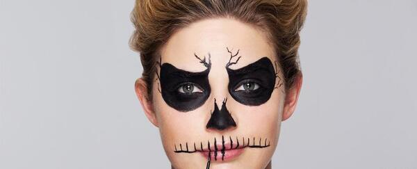 عکس نقاشی ساده روی صورت برای هالووین