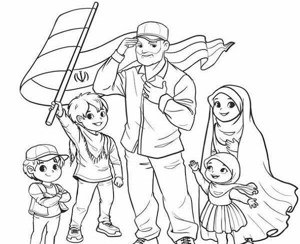 عکس نقاشی ساده سردار سلیمانی در جنگ