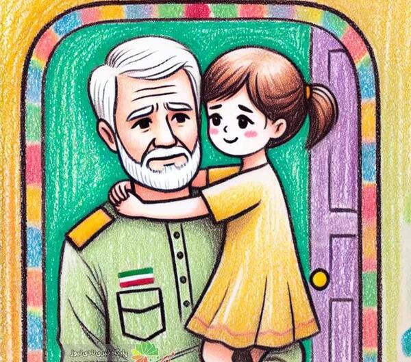عکس نقاشی ساده سردار سلیمانی کلاس اول