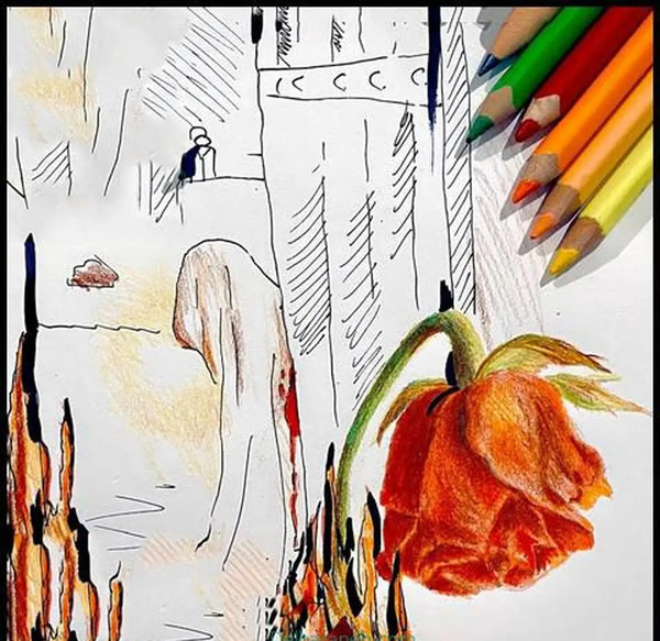 عکس نقاشی ساده کودکانه در مورد شهادت حضرت فاطمه