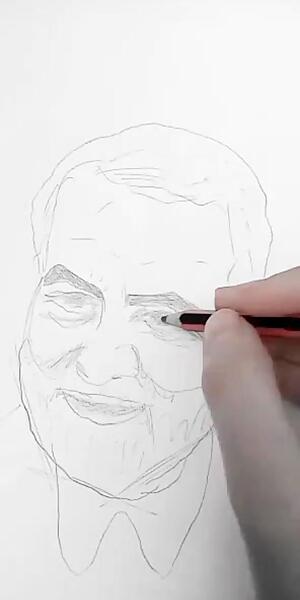 عکس نقاشی ساده از حاج قاسم