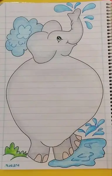عکس نقاشی دفتر مشق پسرانه کلاس اول ساده