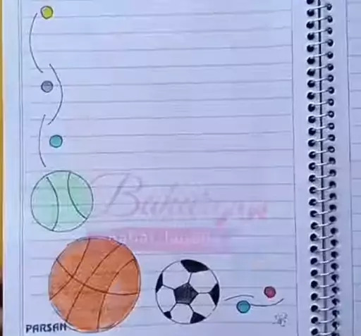 عکس نقاشی دفتر مشق پسرانه کلاس اول ساده
