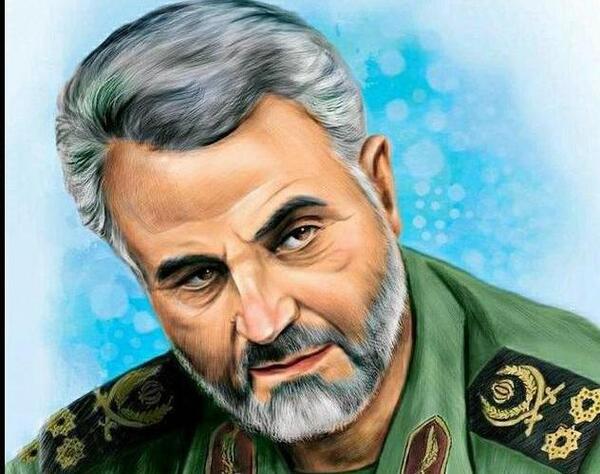 عکس نقاشی ساده سردار سلیمانی برای مدرسه