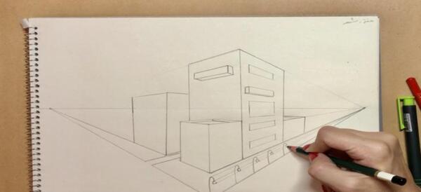عکس ایده نقاشی پرسپکتیو یک نقطه ای